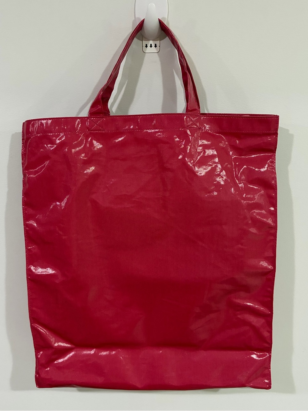 New Gucci Signature Pink Nylon Tote Shopper Bag Large Logo Italy NWT - Picture 2 of 11